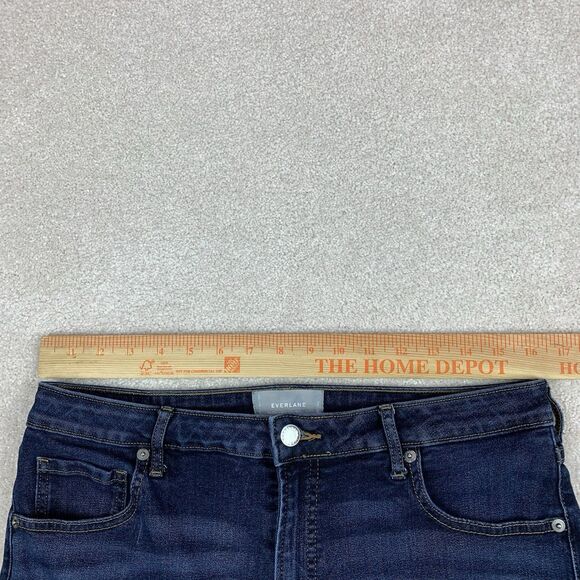Everlane Jeans The Curvy High Rise Skinny Size 33 Crop Dark Wash Blue - Picture 10 of 13